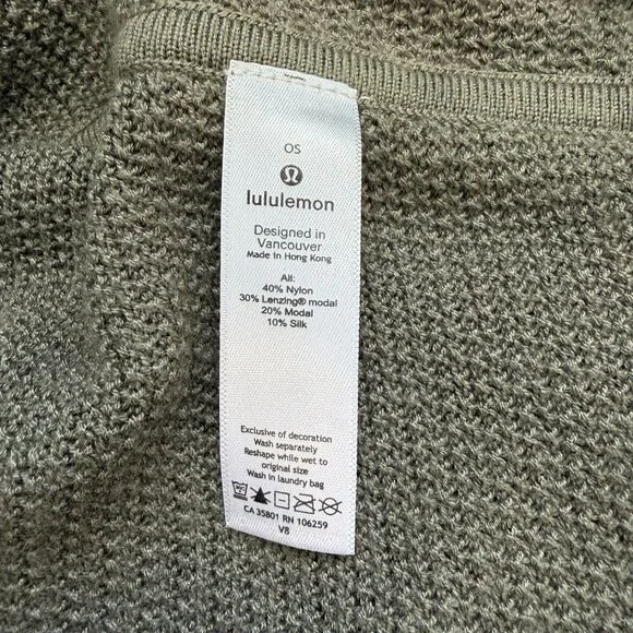Lululemon On The Go Poncho Grey Sage Women One Size Multifunctional Layering - Picture 7 of 9